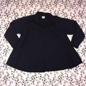 PLANET by Lauren G Black Cotton Collared Shirt